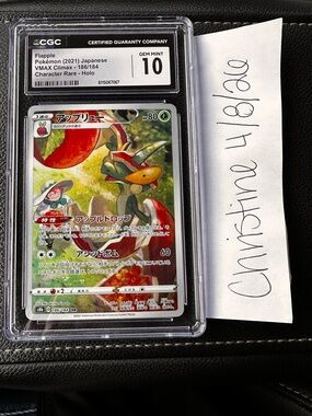 Pokemon Flapple Holo Graded Card - Green, Red, White